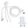2090 - Xoopar Mr. Bio Langes Ladekabel + UK Stecker Adapter - Weiss