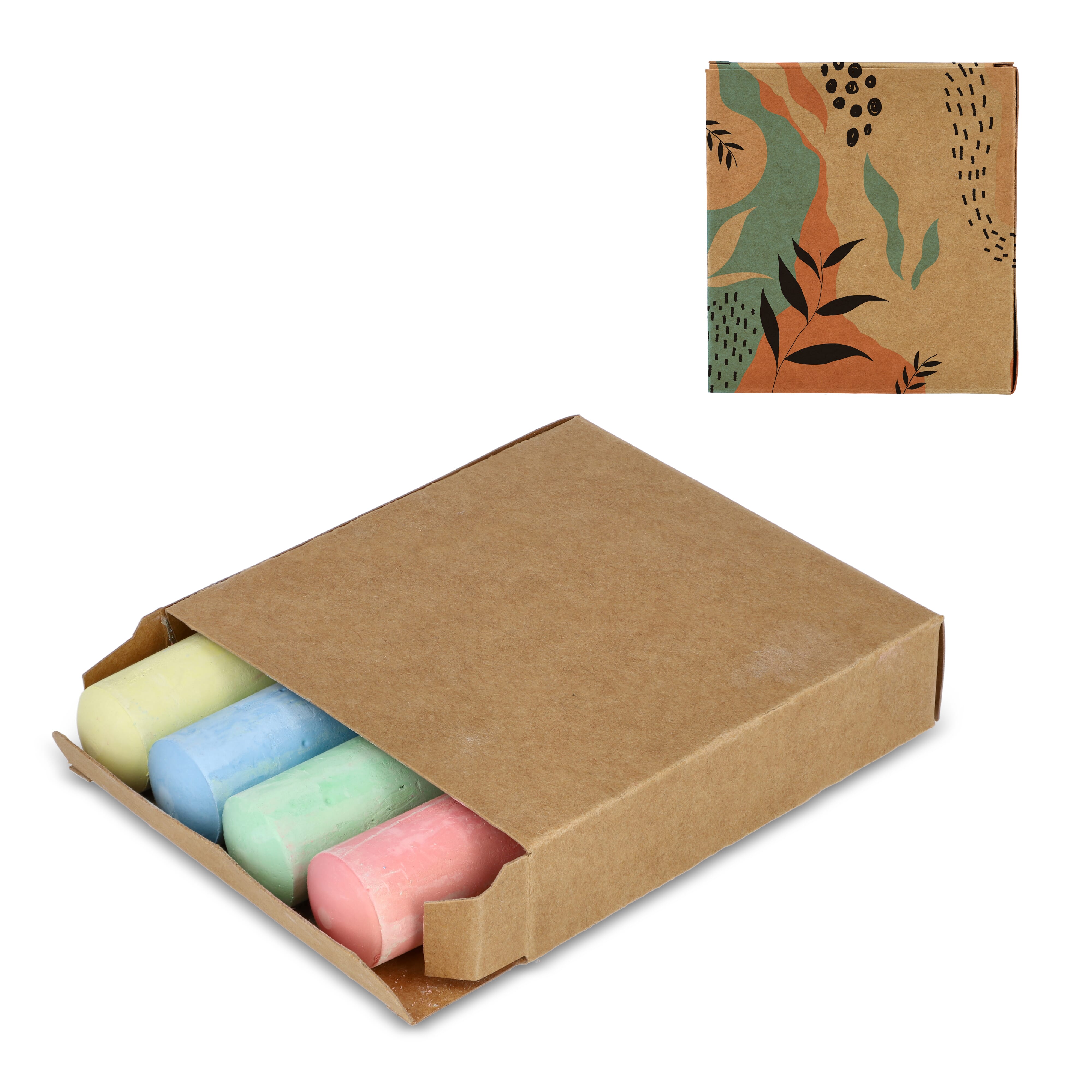 Craie de rue dans une boîte kraft