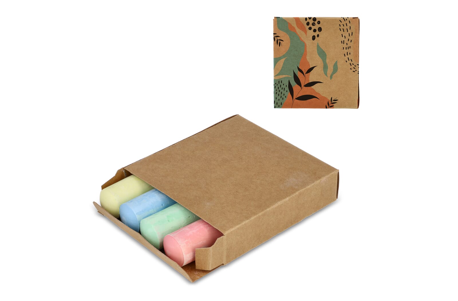 Craie de rue dans une boîte kraft