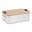 Lunch box aluminium met bamboe deksel - Zilver