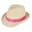 Pflanzlicher Strohhut mit farbigem Band - Rosa