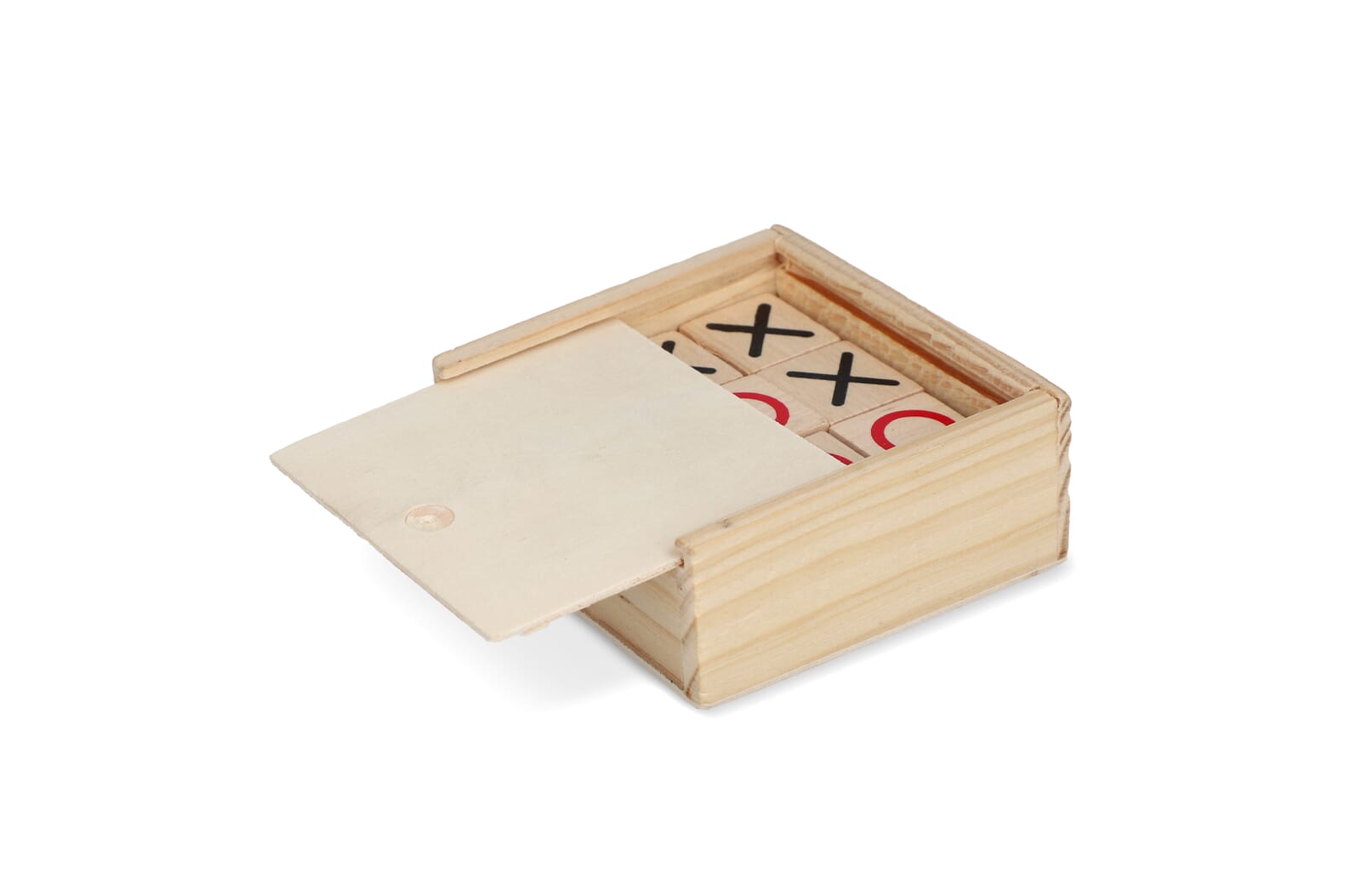 Set Tic Tac Toe dans une boîte en bois