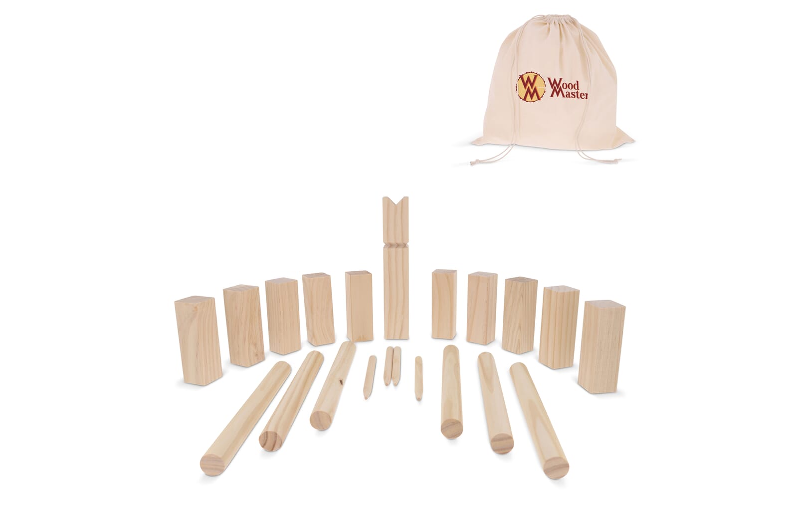 Jeu Kubb en bois en pochette
