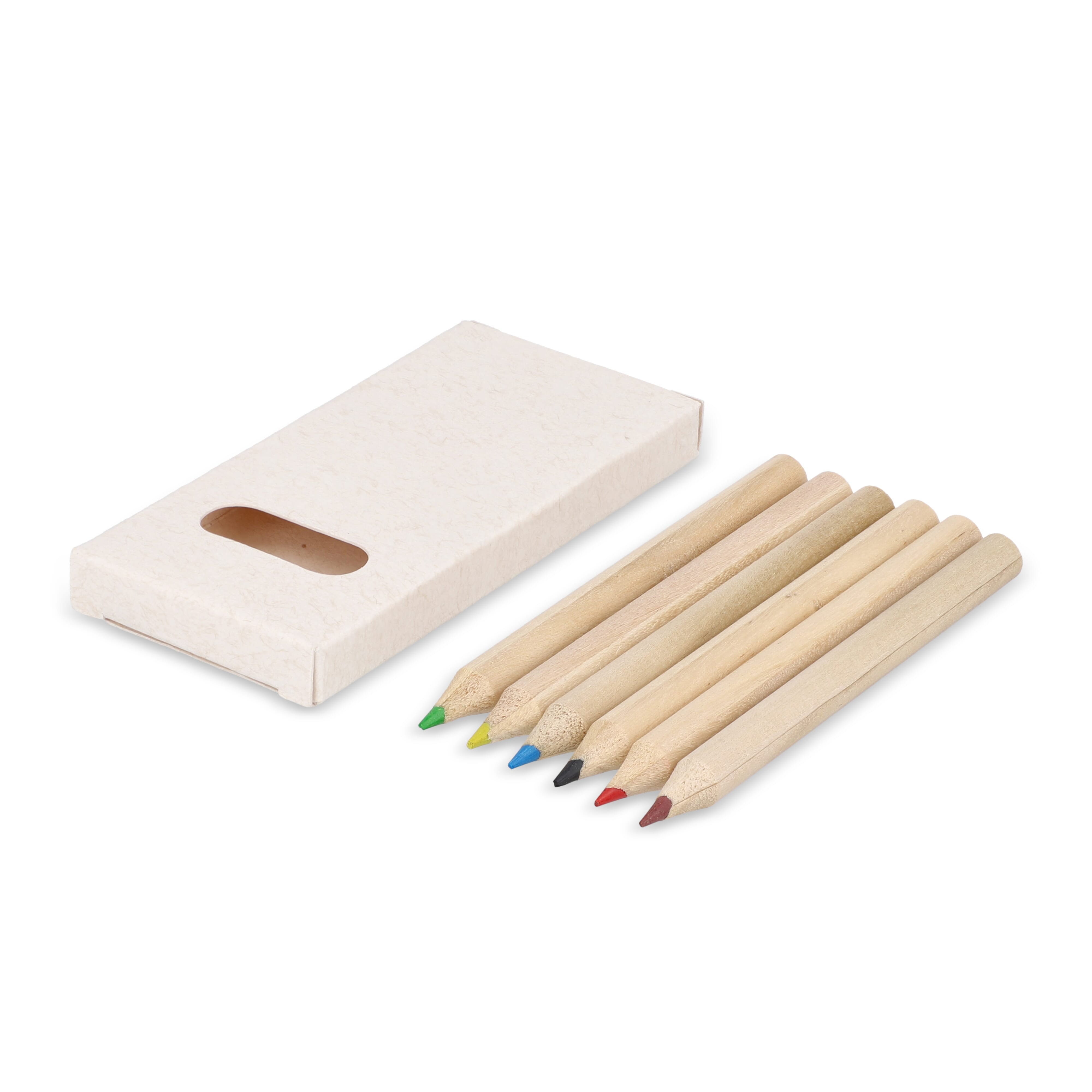 6 crayons de couleur dans une boîte en brique de lait recyclé