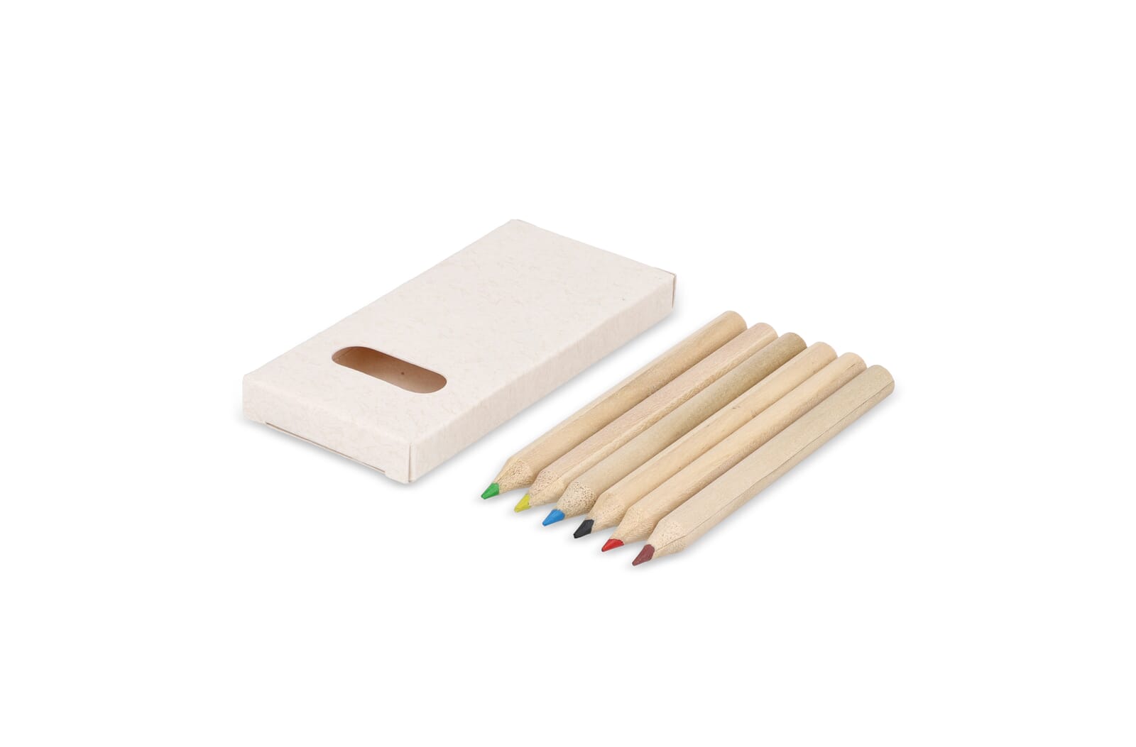6 crayons de couleur dans une boîte en brique de lait recyclé