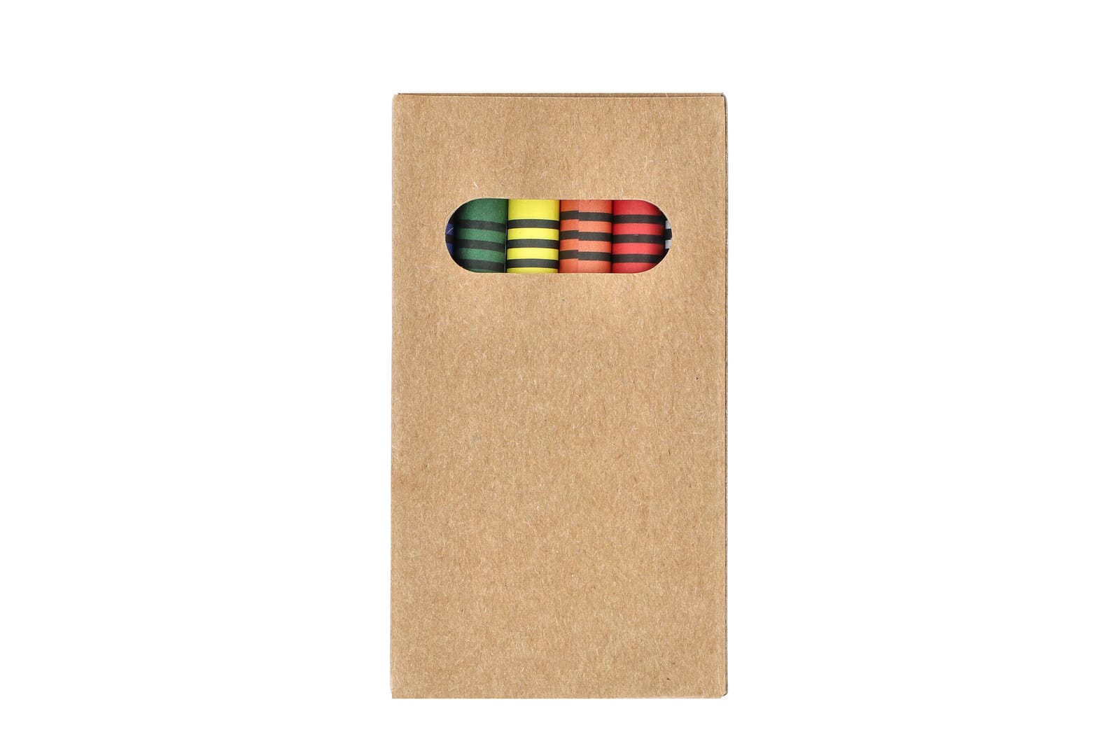 6 crayons de couleur dans une boîte de bricolage