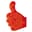 Dispensador de caramelos forma pulgar   - Frosted Roja