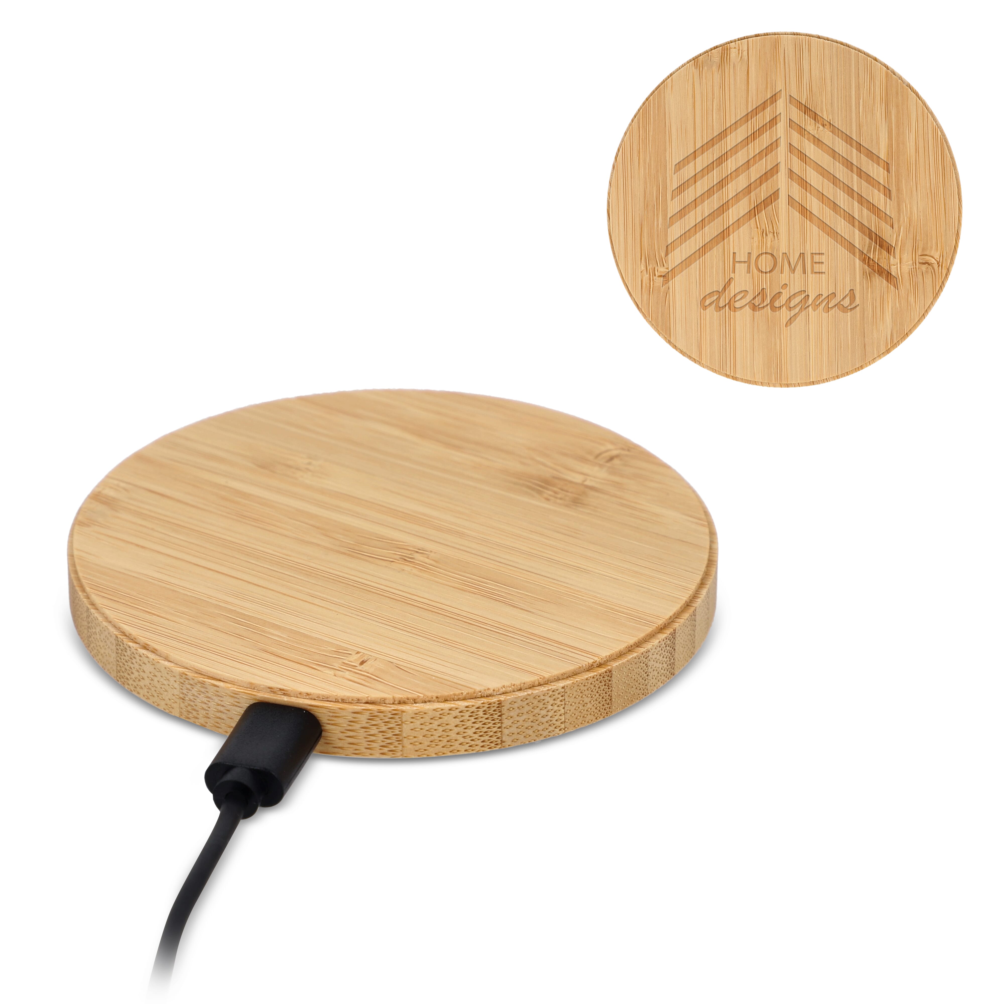 Pad de charge sans fil en bambou 15W