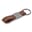 Sleutelhanger metaal met echt leer - Cognac