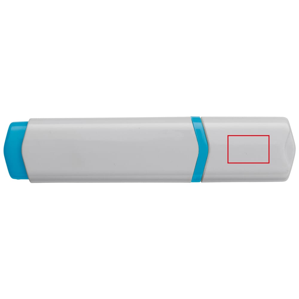 marqueur de texte bleu sur le bouchon