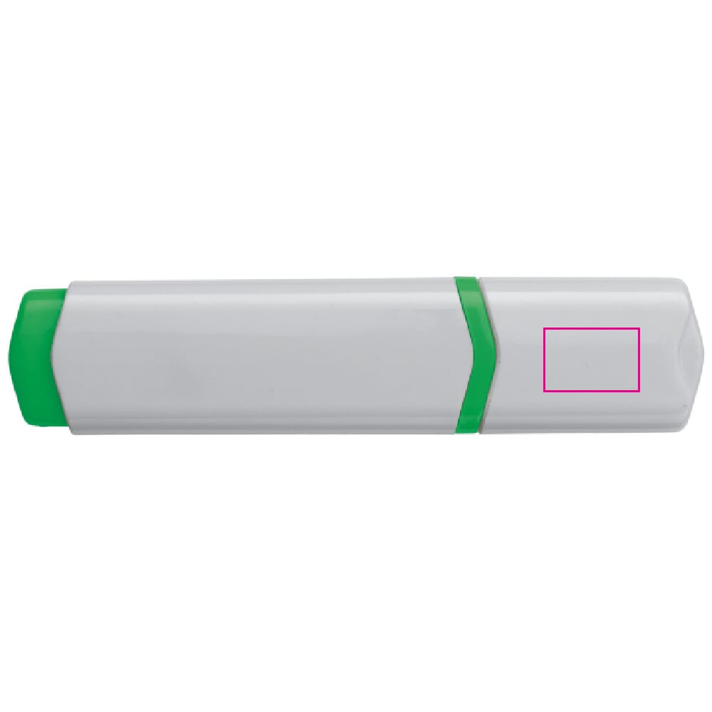 marqueur de texte vert sur le bouchon