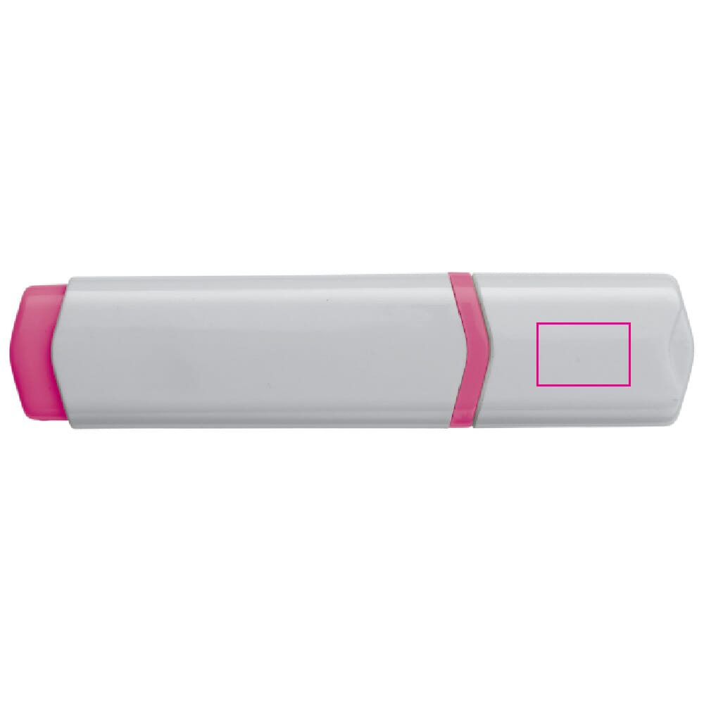 marqueur de texte rose sur le bouchon